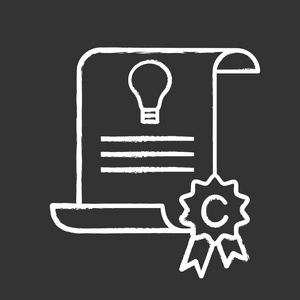 创意专利. 发明. 孤立矢量粉笔插图照片