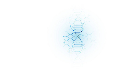 明亮的科学背景。 你的商业概念的创造性想法。 DNA样式。