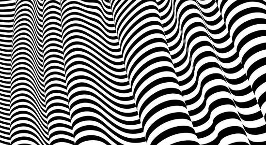 抽象3d 的黑白幻象.光学错觉向量的概念设计.eps 10 矢量插画照片