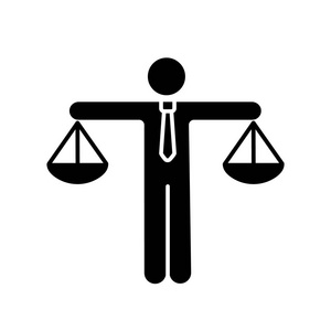 商业伦理符号图标. 诚实. 道德. 法律和规章. 道德标准. 正义的天平.