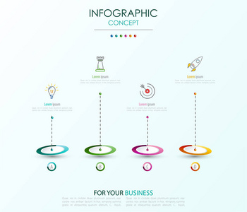 矢量信息模板。 业务概念与选项。矢量插图。