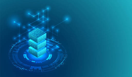 等距大数据流处理概念云数据库. 抽象技术背景. 矢量插图照片