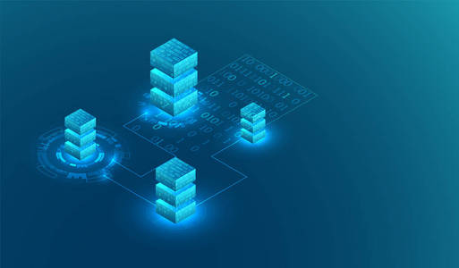 等距大数据流处理概念云数据库. 抽象技术背景. 矢量插图照片