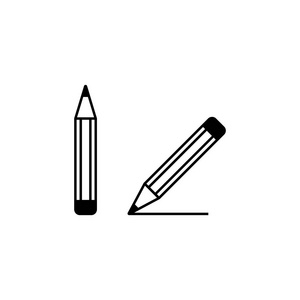 铅笔简单图标。 用橡皮擦矢量图标写铅笔。