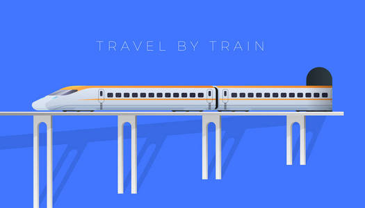 旅客列车。地铁运输地铁。向量例证
