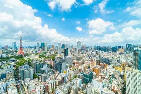 日本东京城市天际线美丽的建筑