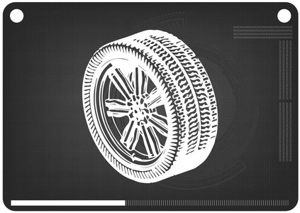 3d 模型的车轮上的黑色
