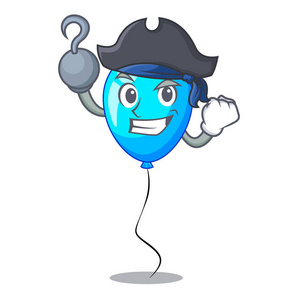 形状气球蓝色矢量插图的海盗生日卡通