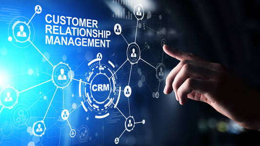 Crm客户关系管理自动化系统软件。商业和技术概念