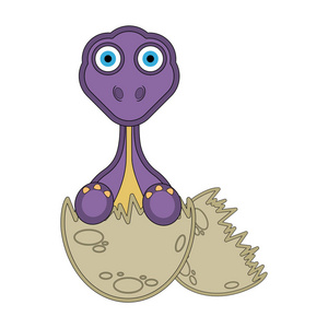 蛋壳上可爱的恐龙