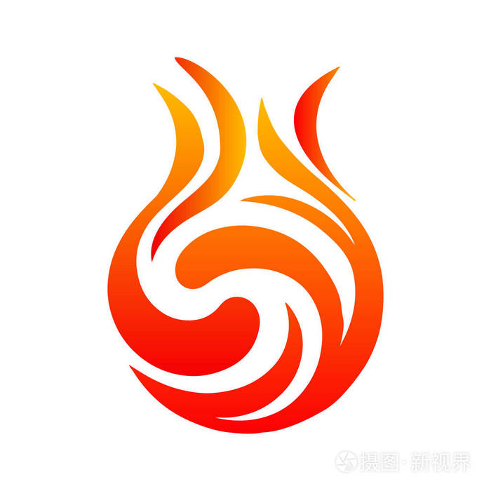 美丽对称的标志火设计股票矢量图图示