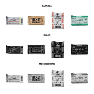 门票和入场标志的矢量插图。门票和事件股票矢量图的收集