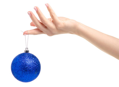 圣诞玩具蓝球在手