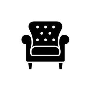  white vector illustration of leather  armchair with high 