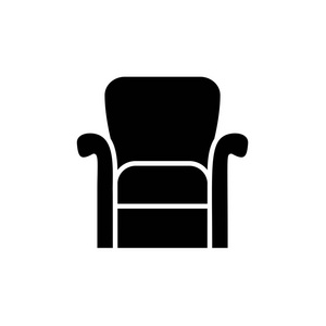  white vector illustration of classic armchair with high back. F