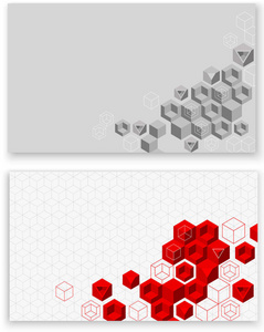 白色和灰色背景与红色几何图案