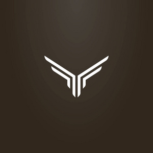 抽象几何飞鸟翅膀的矢量轮廓标志照片