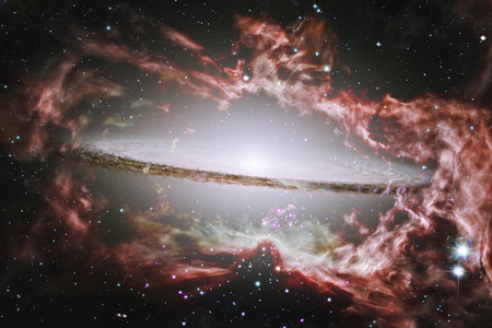 外层空间的星云和恒星闪耀着神秘的宇宙。 这幅图像的元素由美国宇航局提供。