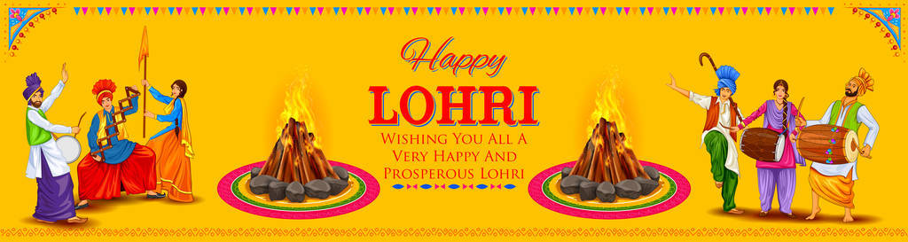 Lohri 假日背景为旁遮普节