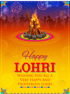 Lohri 假日背景为旁遮普节