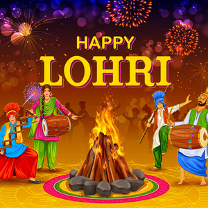 Lohri 假日背景为旁遮普节