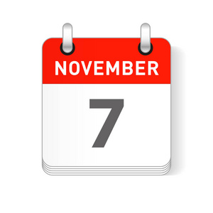 11月7日日期每天可见一页组织者日历