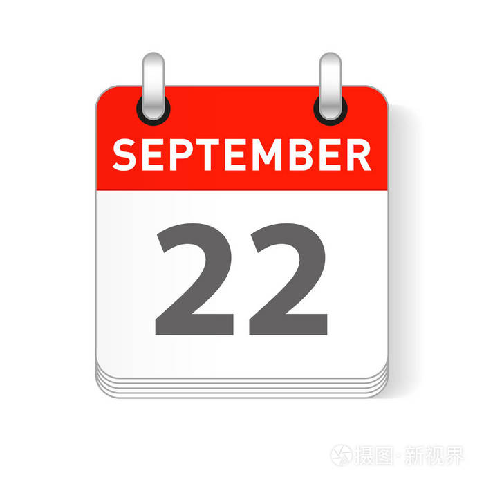 9月22日的日期可在一天一页的组织者日历上看到插画 正版商用图片14n695 摄图新视界