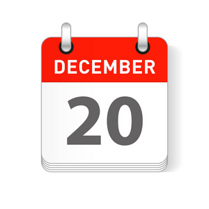 12月20日日期每天可见一页组织者日历