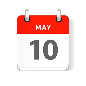 5月10日可在一天的组织者日历上看到的日期