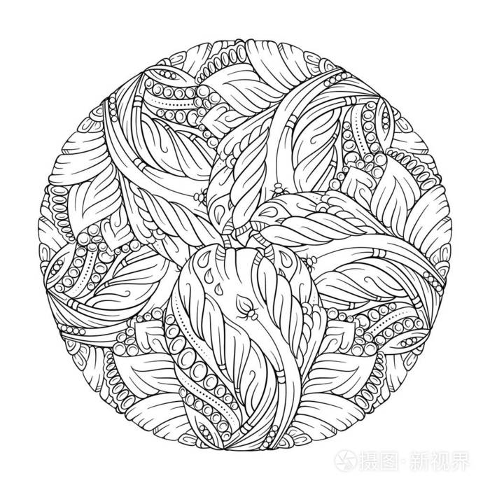 矢量抽象黑白民族曼陀罗基序插画-正版商用图片14na17-摄图新视界