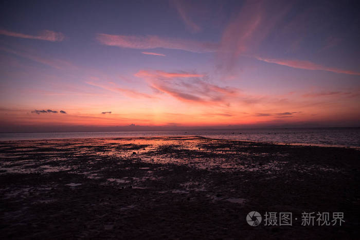 拉卡翁海滩度假胜地加迪兹黑人西方腓力普因斯日落