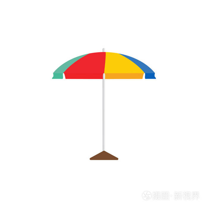 沙滩伞平面设计模板插图