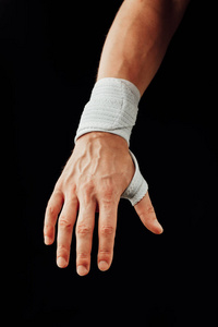 腕关节和手部矫形支持腕管综合征的愈合分离在黑色