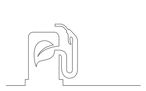 绿色燃油汽车充电站连续线概念草图绘制