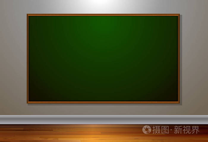 房间插图中的空白黑板