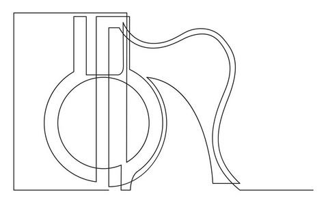 声吉他特写镜头连续线绘制图片