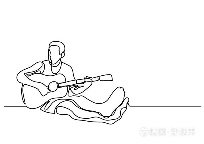 弹吉他的人简笔画图片