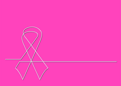 一线标识设计乳腺癌慈善徽章丝带