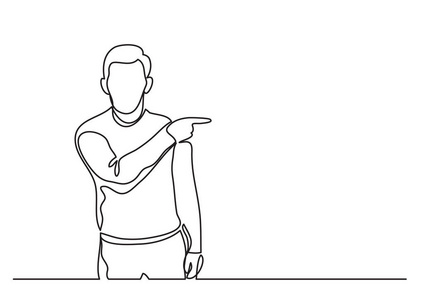 指手画脚的人用食指单线画照片