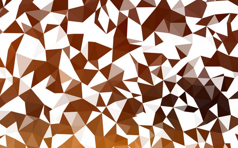 深橙色矢量三角形马赛克纹理。闪亮的多边形插图，由三角形组成。为你的横幅完全新的模板。