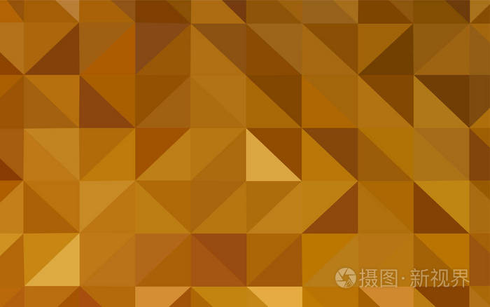 浅橙色矢量抽象马赛克背景。 由三角形组成的闪亮的多边形插图。 最好的三角设计为您的业务。