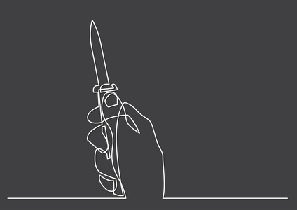 vapen孤立矢量物体手握匕首刀的一条线图照片