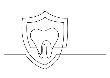 隔离矢量物体人牙防护的一条线图