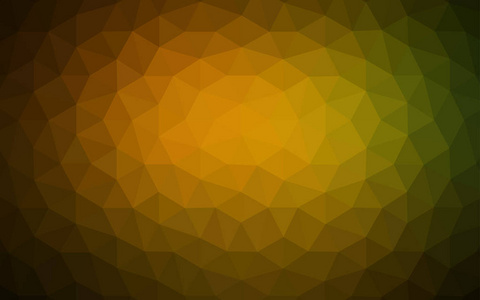 深绿色黄色矢量抽象多边形背景。 用三角形闪闪发光的彩色插图。 你的横幅的全新模板。