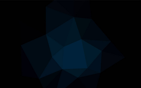深蓝色矢量三角形镶嵌纹理。 具有梯度的三角形几何样本。 全新的风格为您的业务设计。