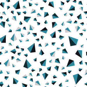 深蓝色矢量无缝等距背景与三角形。 带有三角形的抽象梯度插图。 织物壁纸设计图案。