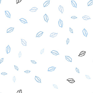 浅蓝色矢量无缝抽象设计与树叶。 一个优雅明亮的插图，叶子自然风格。 纺织品壁纸设计。