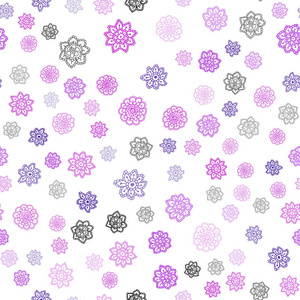 浅紫色粉红色矢量无缝纹理与彩色雪花。 装饰闪亮的插图与雪在抽象模板。 名片网站模板。