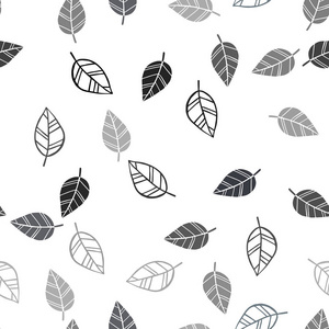 深蓝色矢量无缝优雅的图案与叶子。 涂鸦插图的叶子折纸风格与梯度。 窗帘窗帘设计图案。