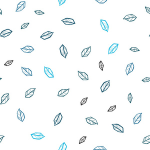 浅蓝色矢量无缝抽象背景与树叶。全新的彩色插画，带有叶子，风格模糊。名片模板，网站模板。